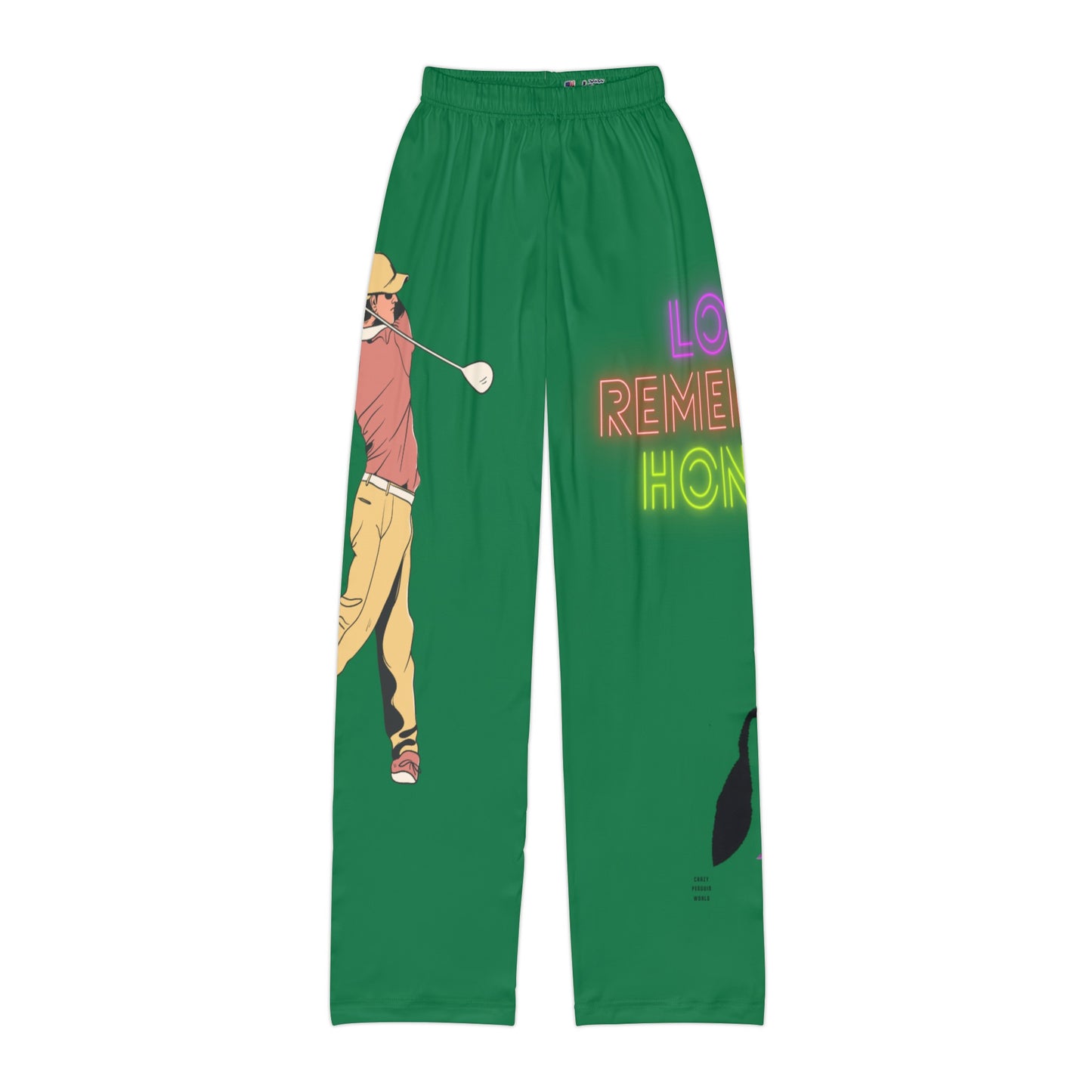 Kids Pajama Pants: Golf Dark Green