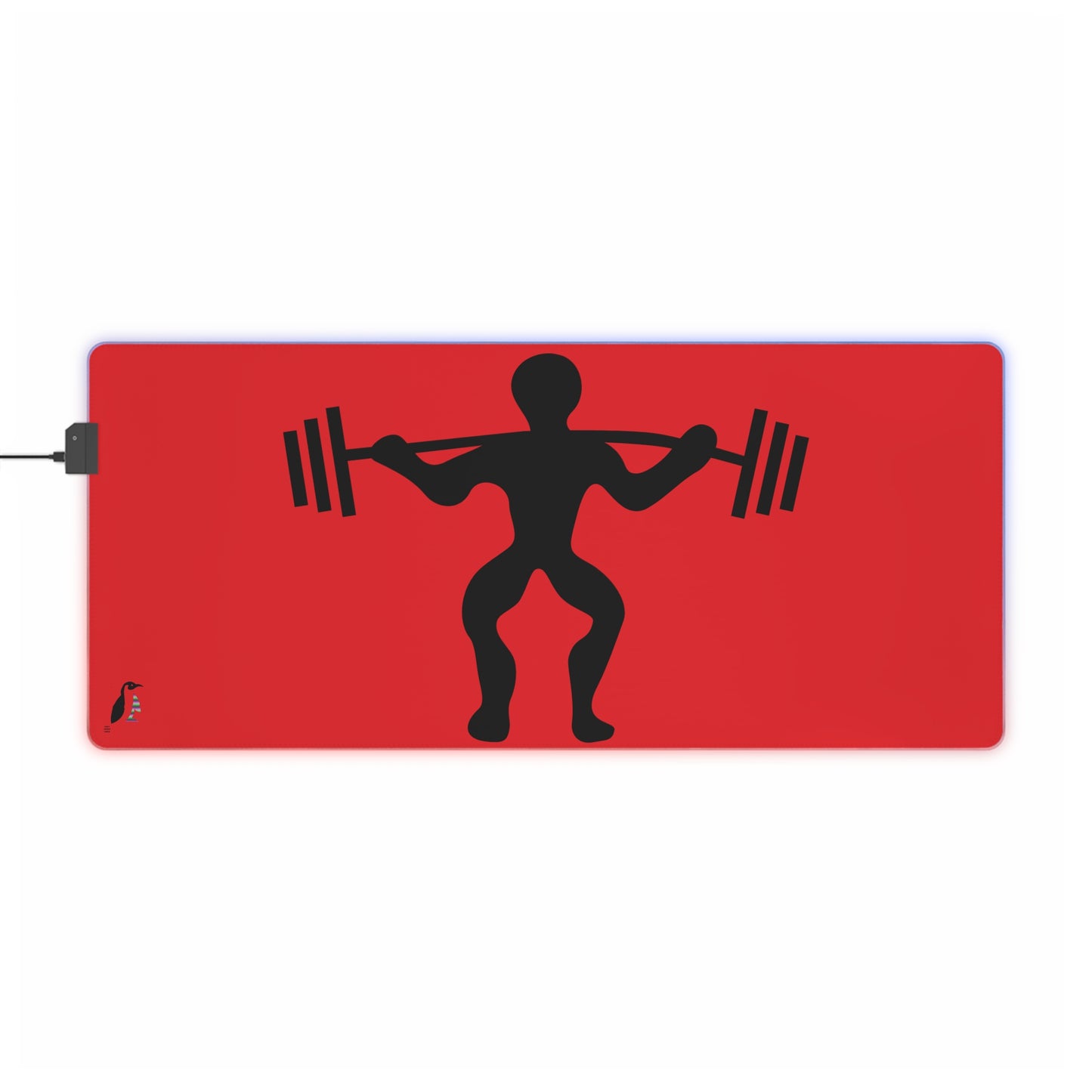 LED Gaming Mouse Pad: Weightlifting Red