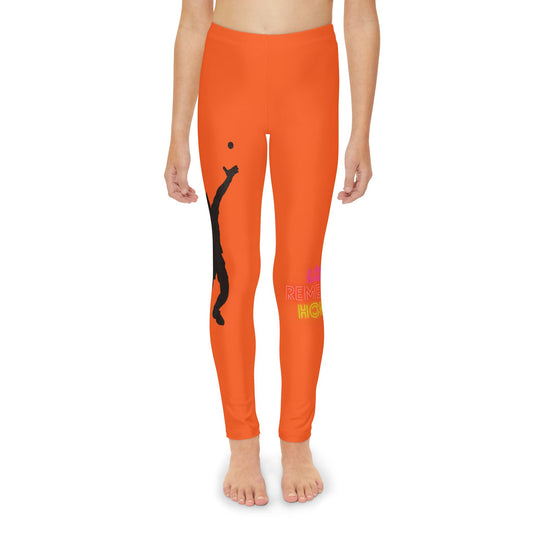 Youth Full-Length Leggings: Tennis Orange