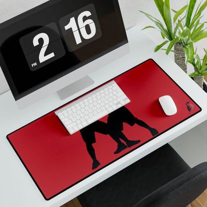 Desk Mats: Basketball Dark Red