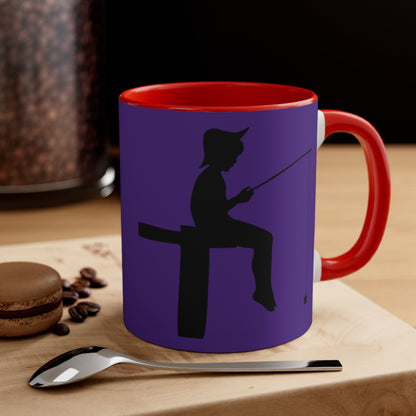 Accent Coffee Mug, 11oz: Fishing Purple