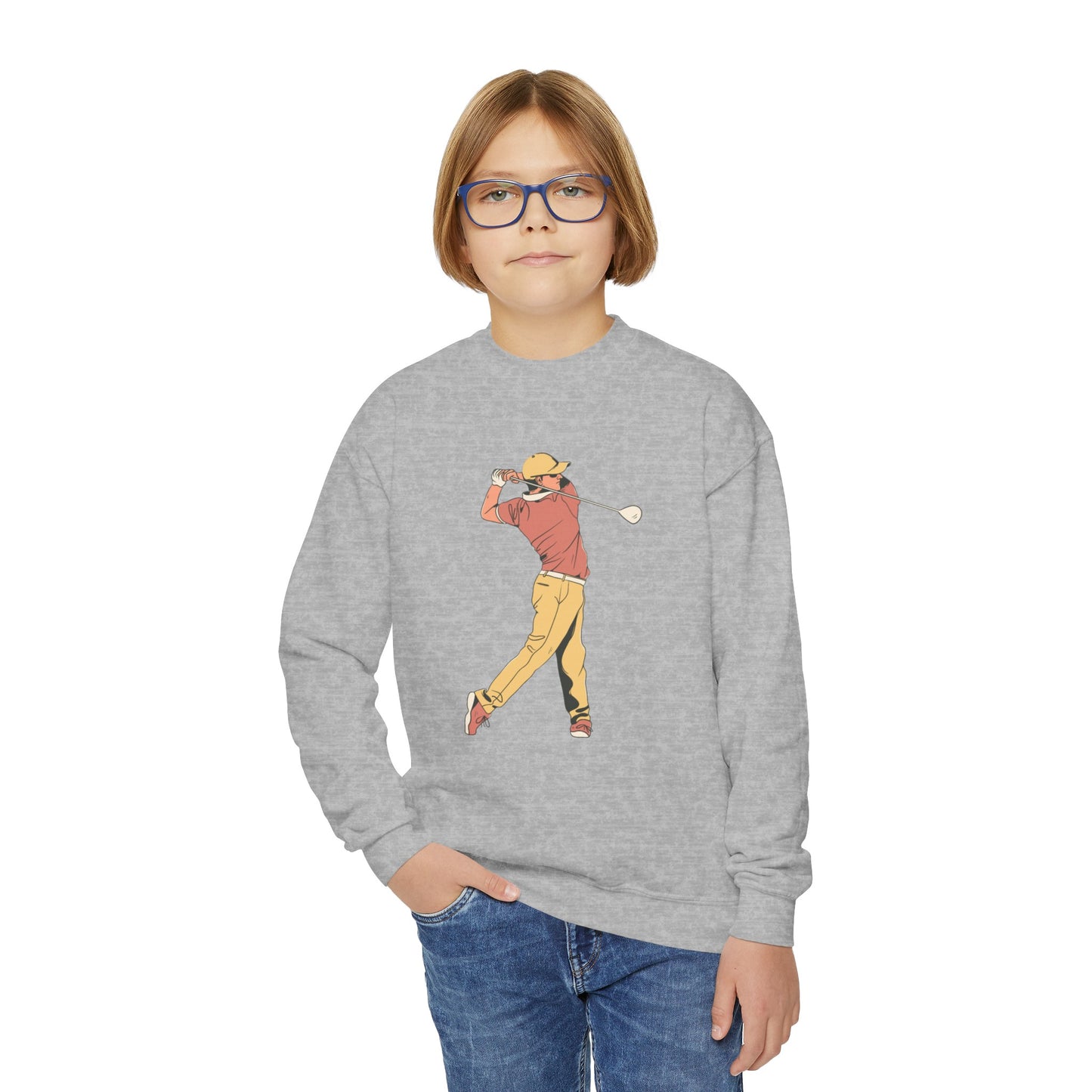 Youth Crewneck Sweatshirt: Golf 