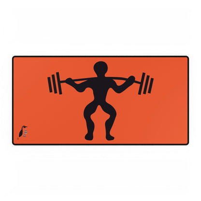 Desk Mats: Weightlifting Orange