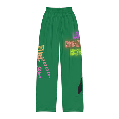 Kids Pajama Pants: Bowling Dark Green