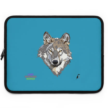 Laptop Sleeve: Wolves Turquoise