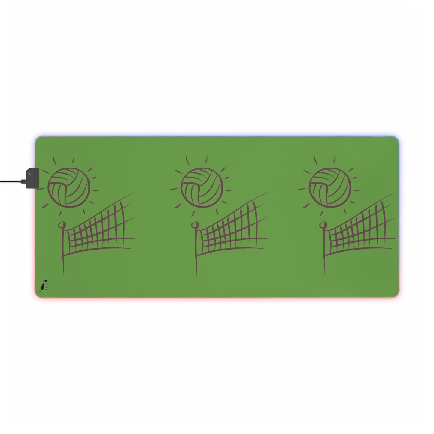 LED Gaming Mouse Pad: Volleyball Green