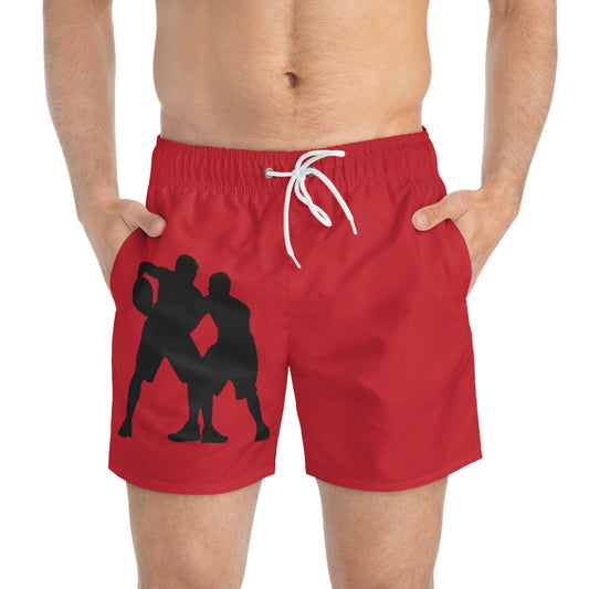 Swim Trunks: Basketball Dark Red