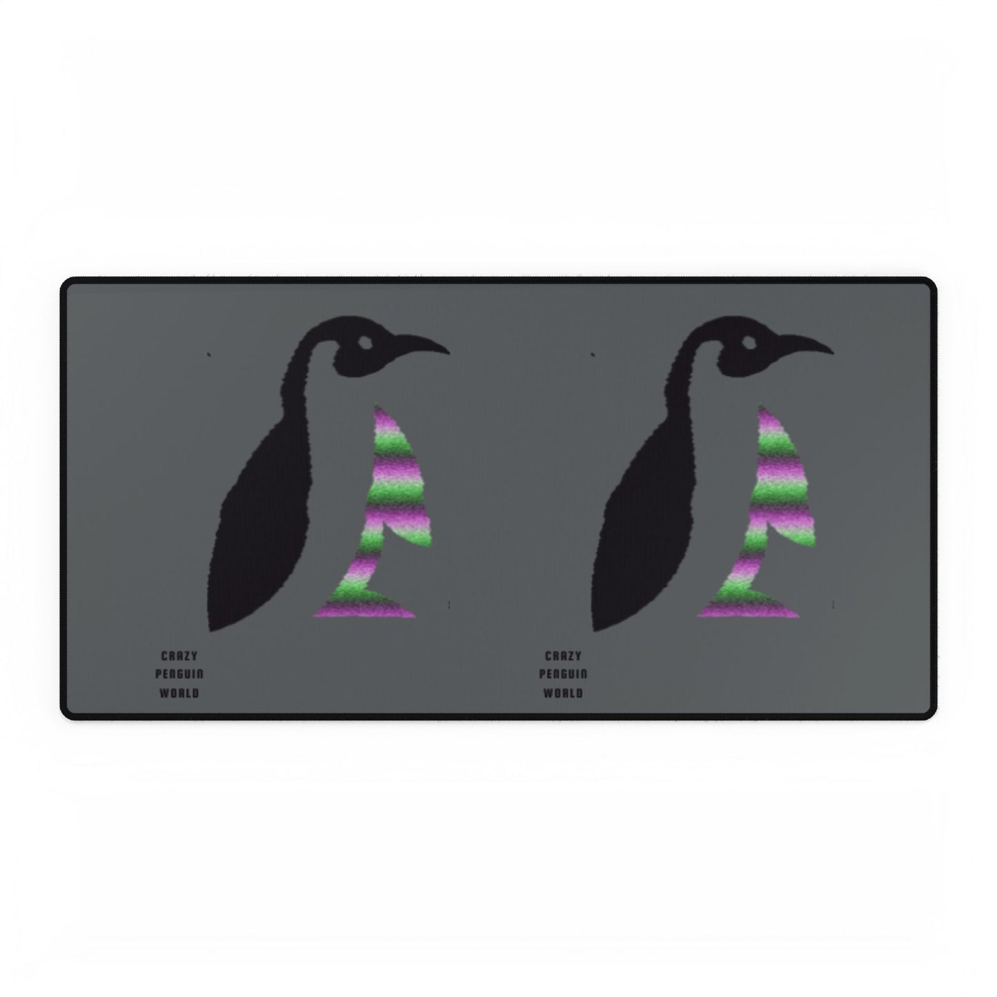 Desk Mats: Crazy Penguin World Logo Dark Grey