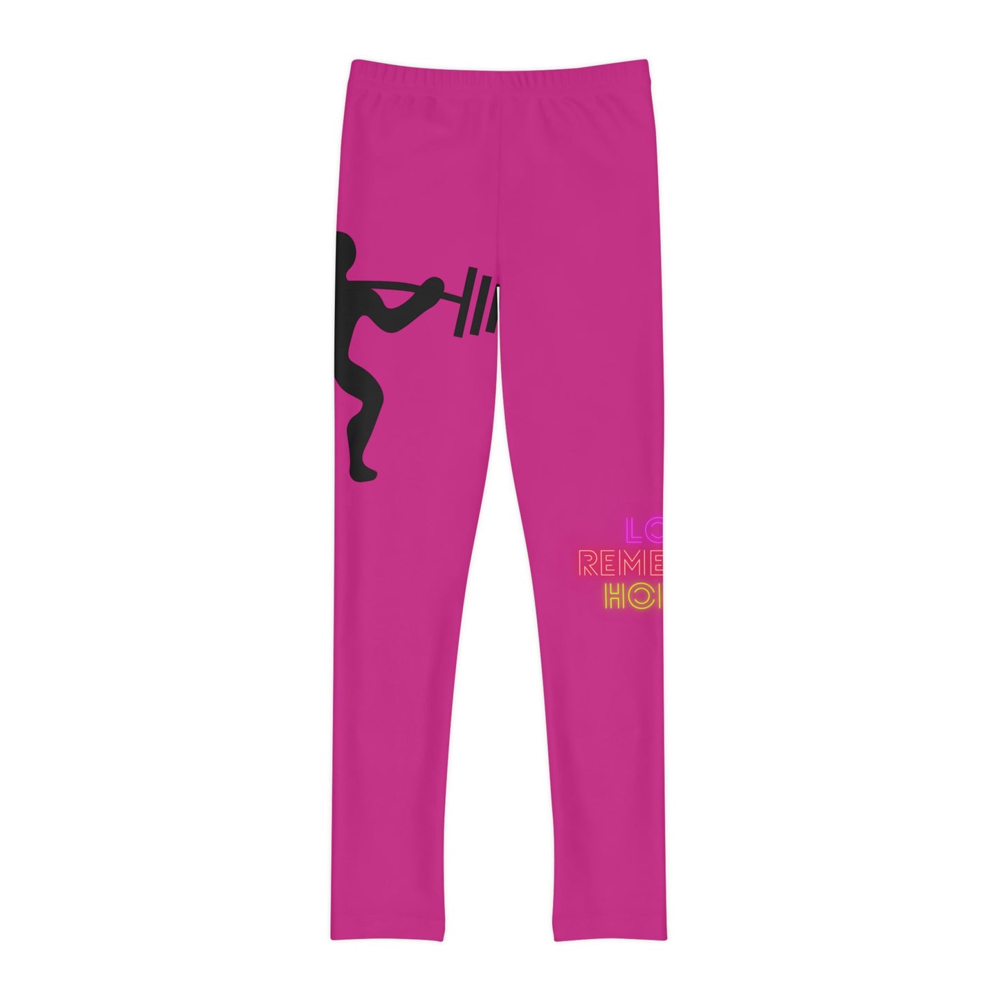 Youth Full-Length Leggings: Weightlifting Pink