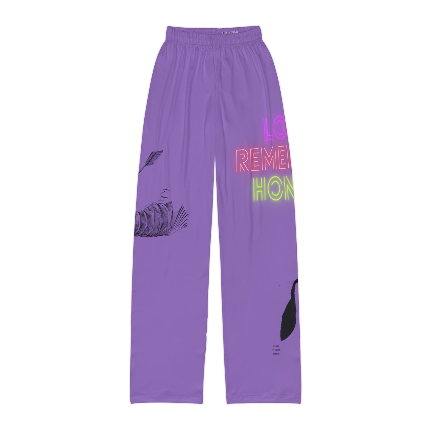 Kids Pajama Pants: Writing Lite Purple