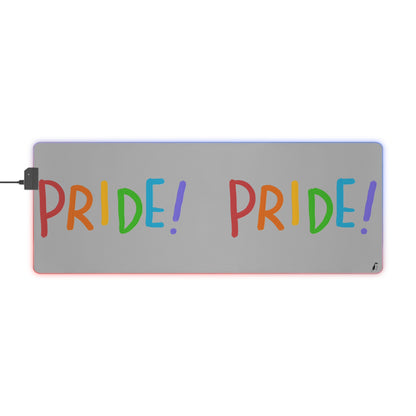 LED Gaming Mouse Pad: LGBTQ Pride Lite Grey