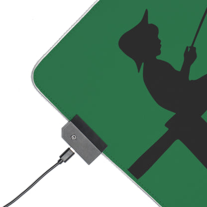 LED Gaming Mouse Pad: Fishing Dark Green