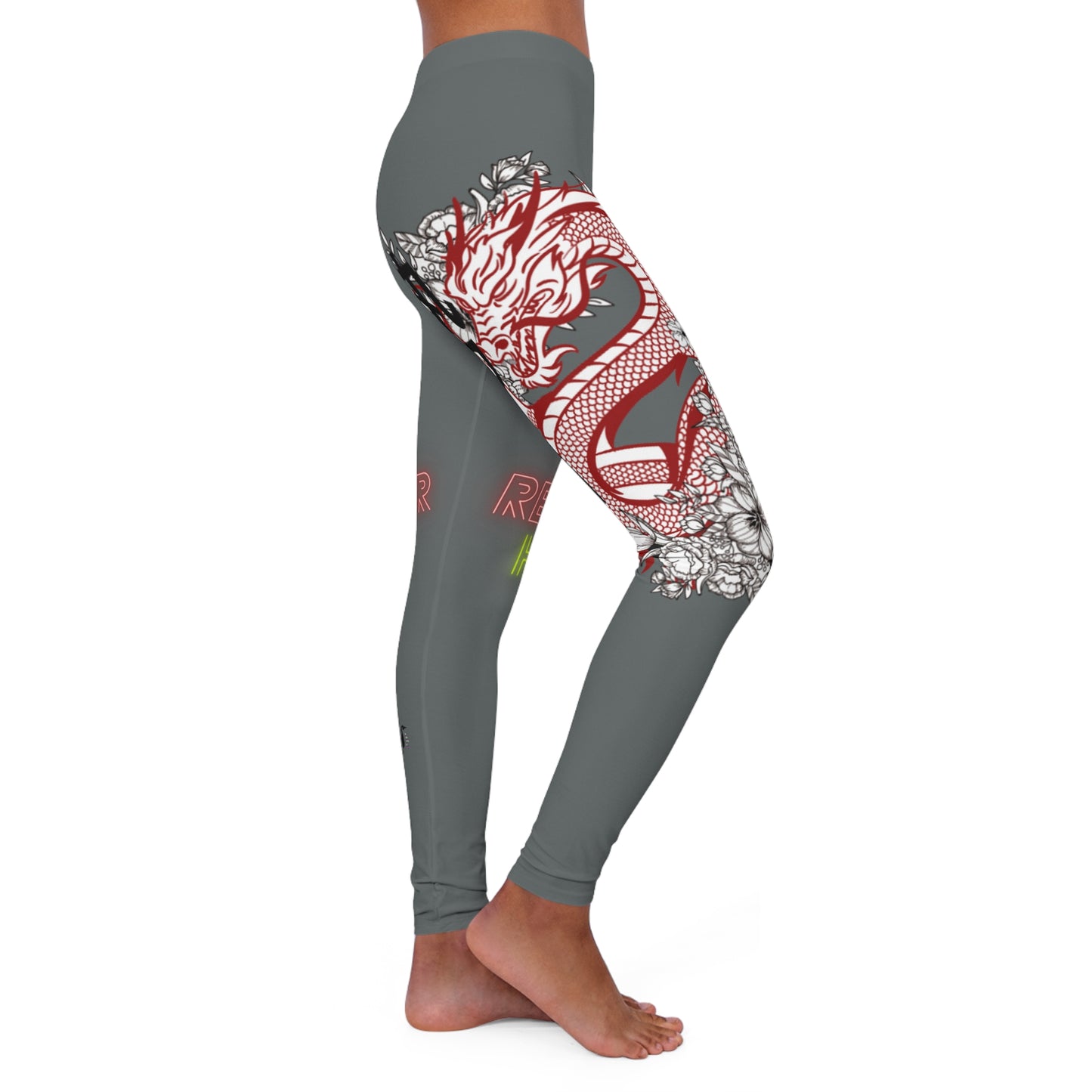 Women's Spandex Leggings: Dragons Dark Grey