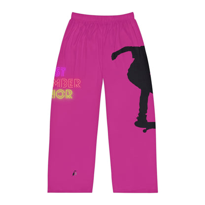 Men's Pajama Pants: Skateboarding Pink