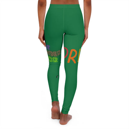 Women's Spandex Leggings: LGBTQ Pride Dark Green