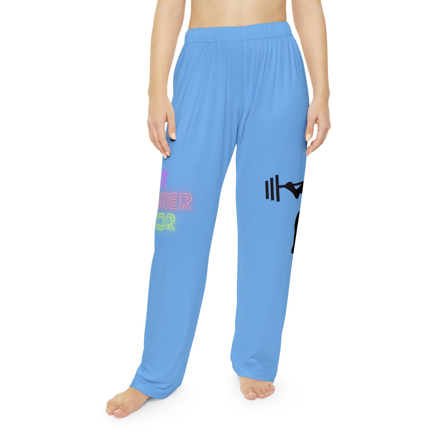 Pambabaeng Pajama Pants: Weightlifting Lite Blue 