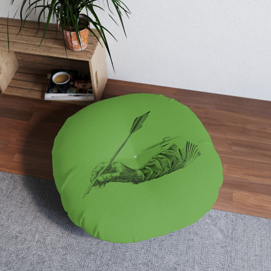 Tufted Floor Pillow, Round: Writing Green