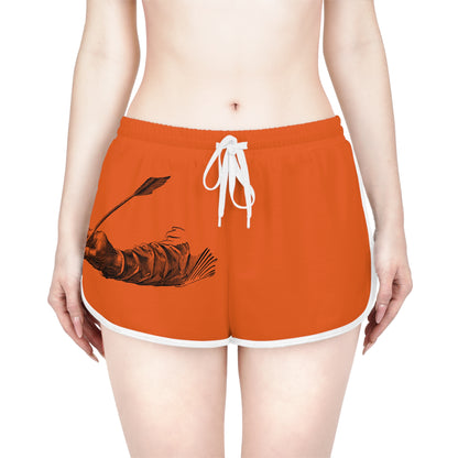 Women's Relaxed Shorts: Writing Orange