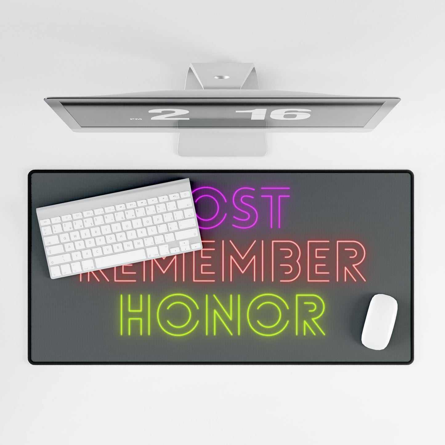 Desk Mats: Lost Remember Honor Dark Grey