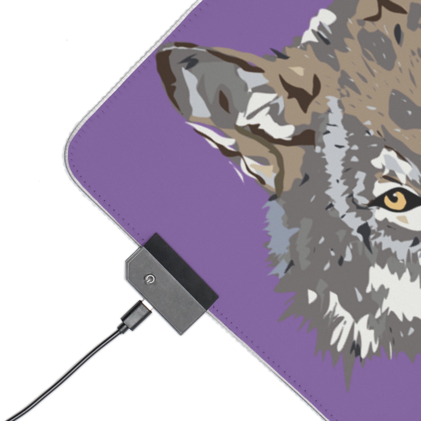 LED Gaming Mouse Pad: Wolves Lite Purple