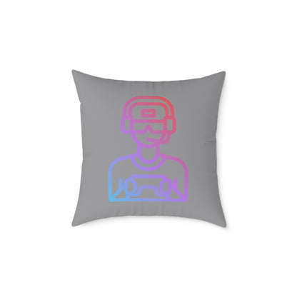 Spun Polyester Pillow: Gaming Grey