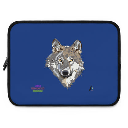 Laptop Sleeve: Wolves Dark Blue