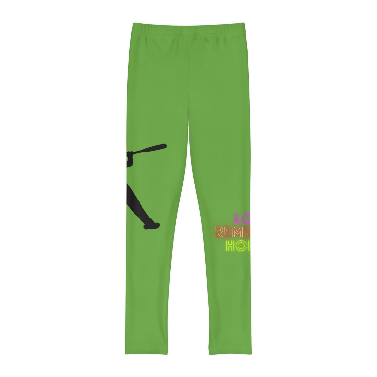 Youth Full-Length Leggings: Baseball Green