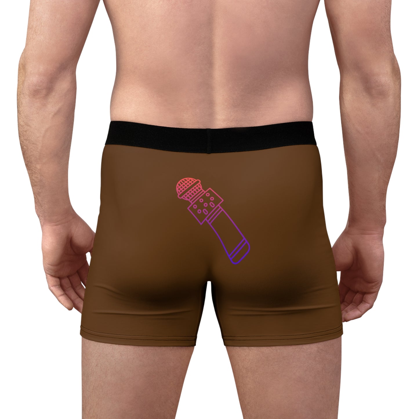 Men's Boxer Briefs: Music Brown