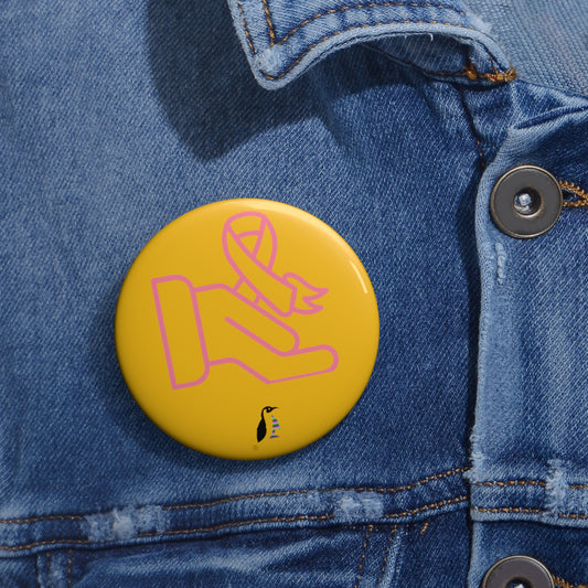Custom Pin Buttons Fight Cancer Yellow