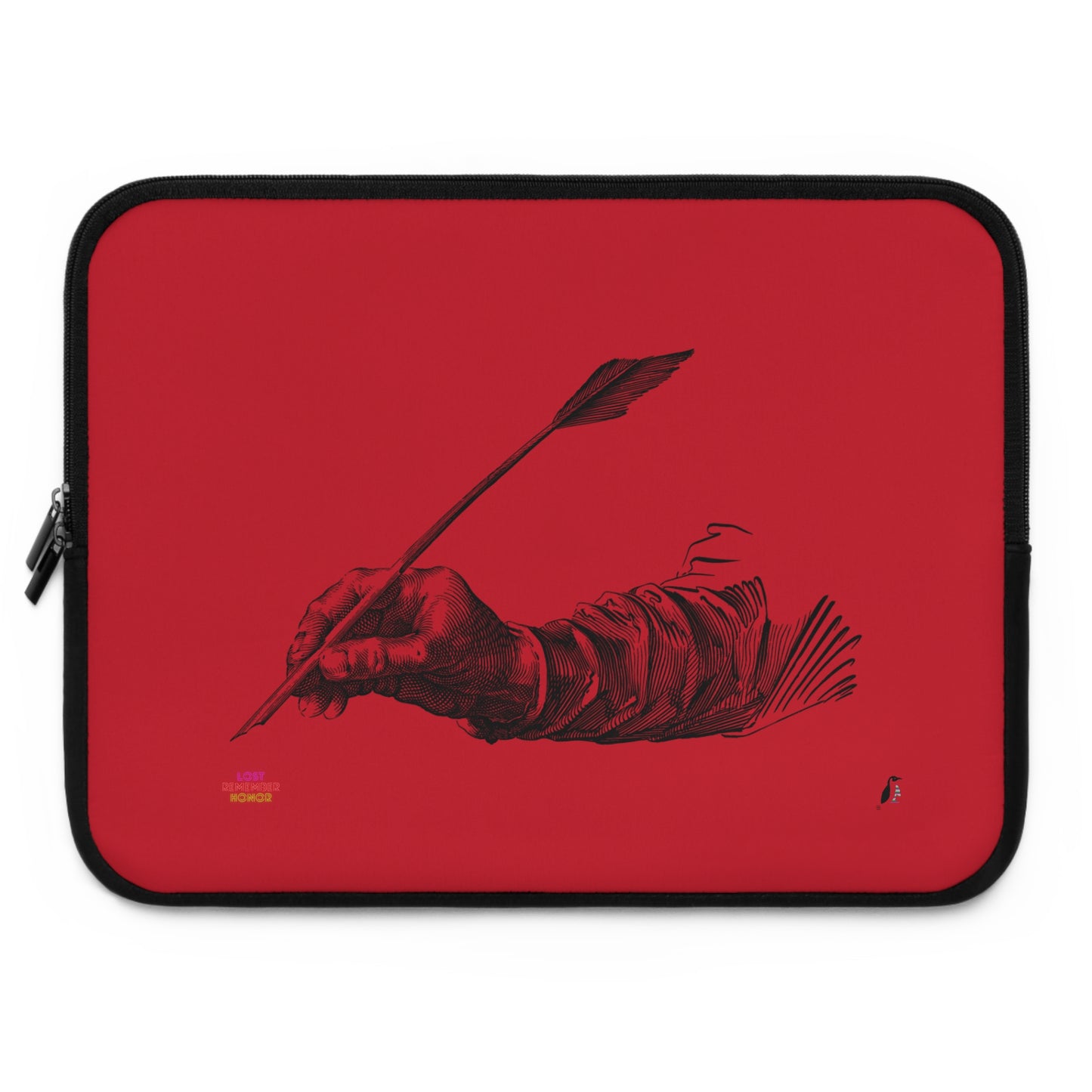 Laptop Sleeve: Writing Dark Red