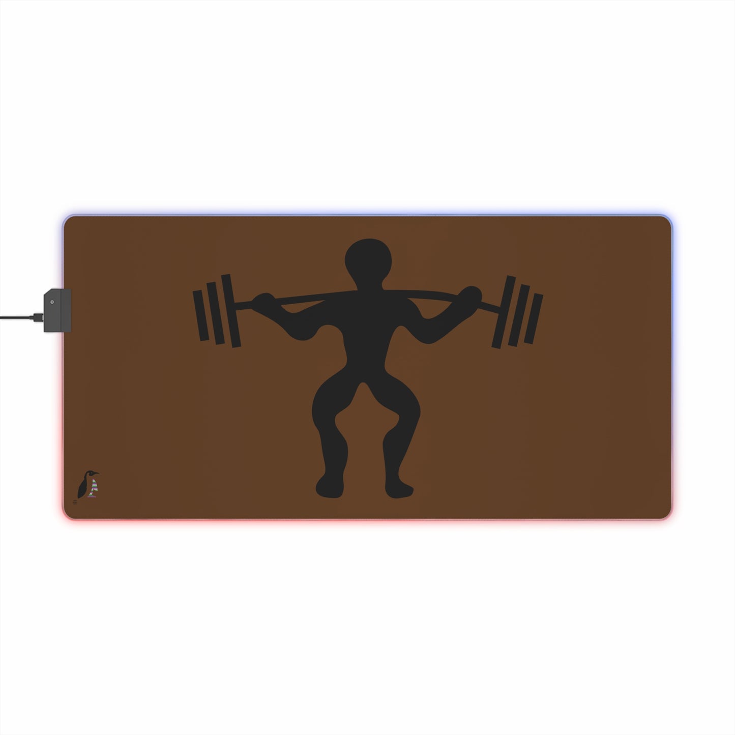 LED Gaming Mouse Pad: Weightlifting Brown