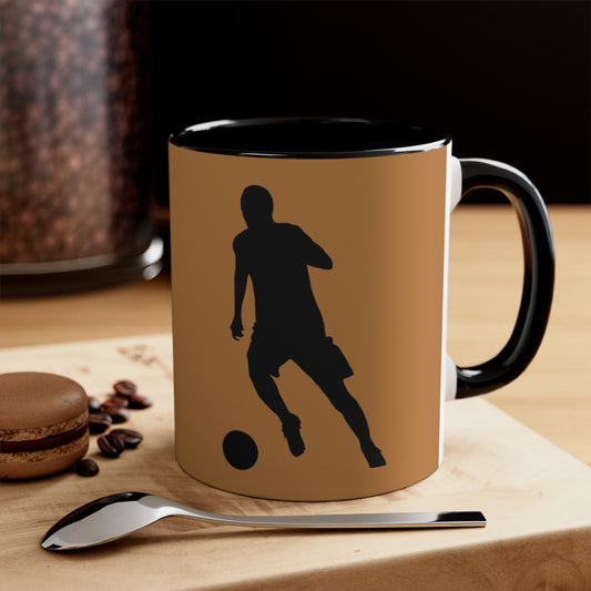 Accent Coffee Mug, 11oz: Soccer Lite Brown
