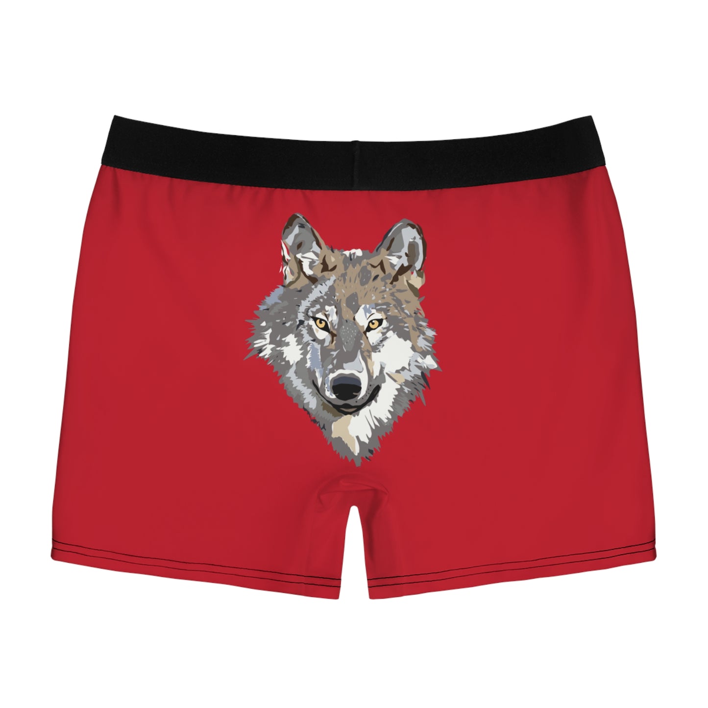 Men's Boxer Briefs: Wolves Dark Red