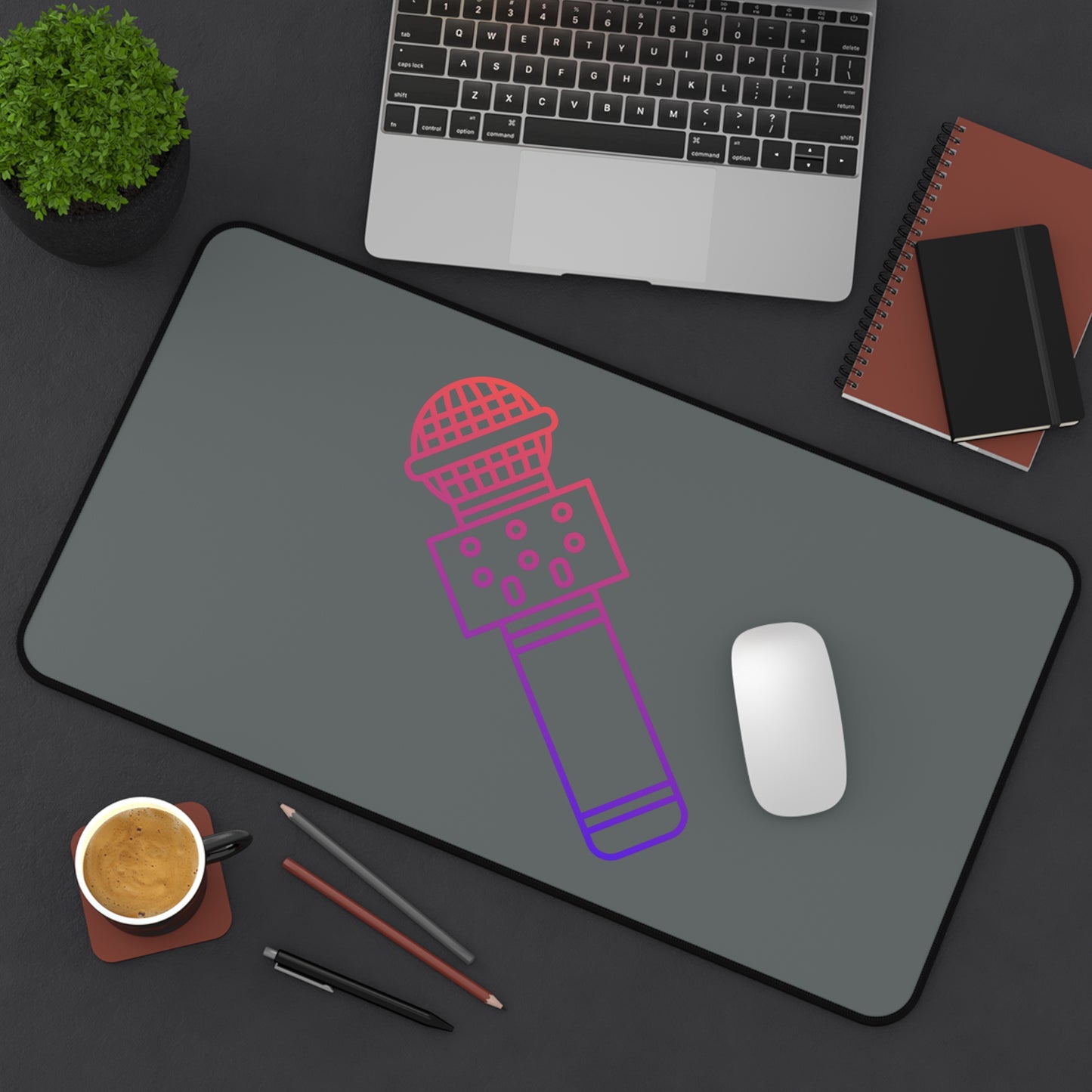 Desk Mat: Music Dark Grey