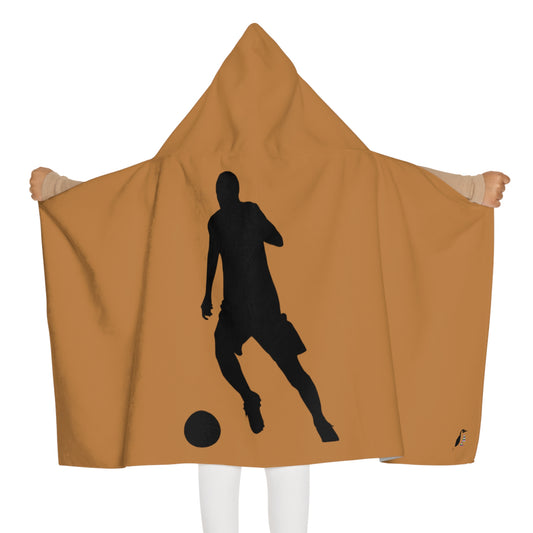 Youth Hooded Towel: Soccer Lite Brown