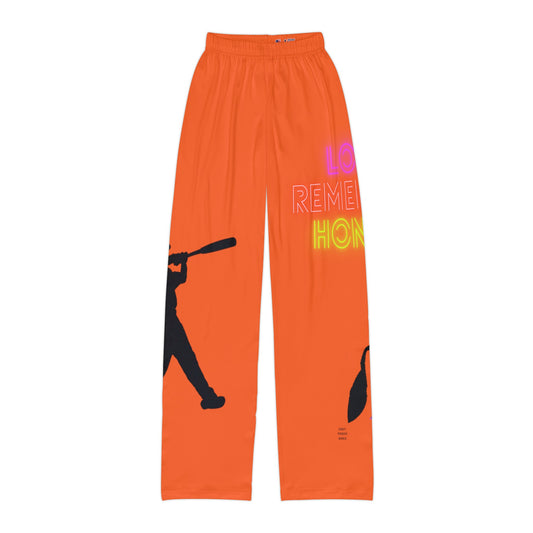 Kids Pajama Pants: Baseball Orange