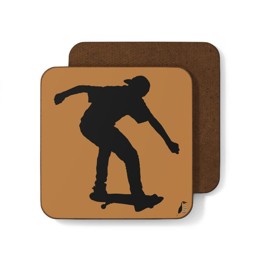 Hardboard Back Coaster: Skateboarding Lite Brown