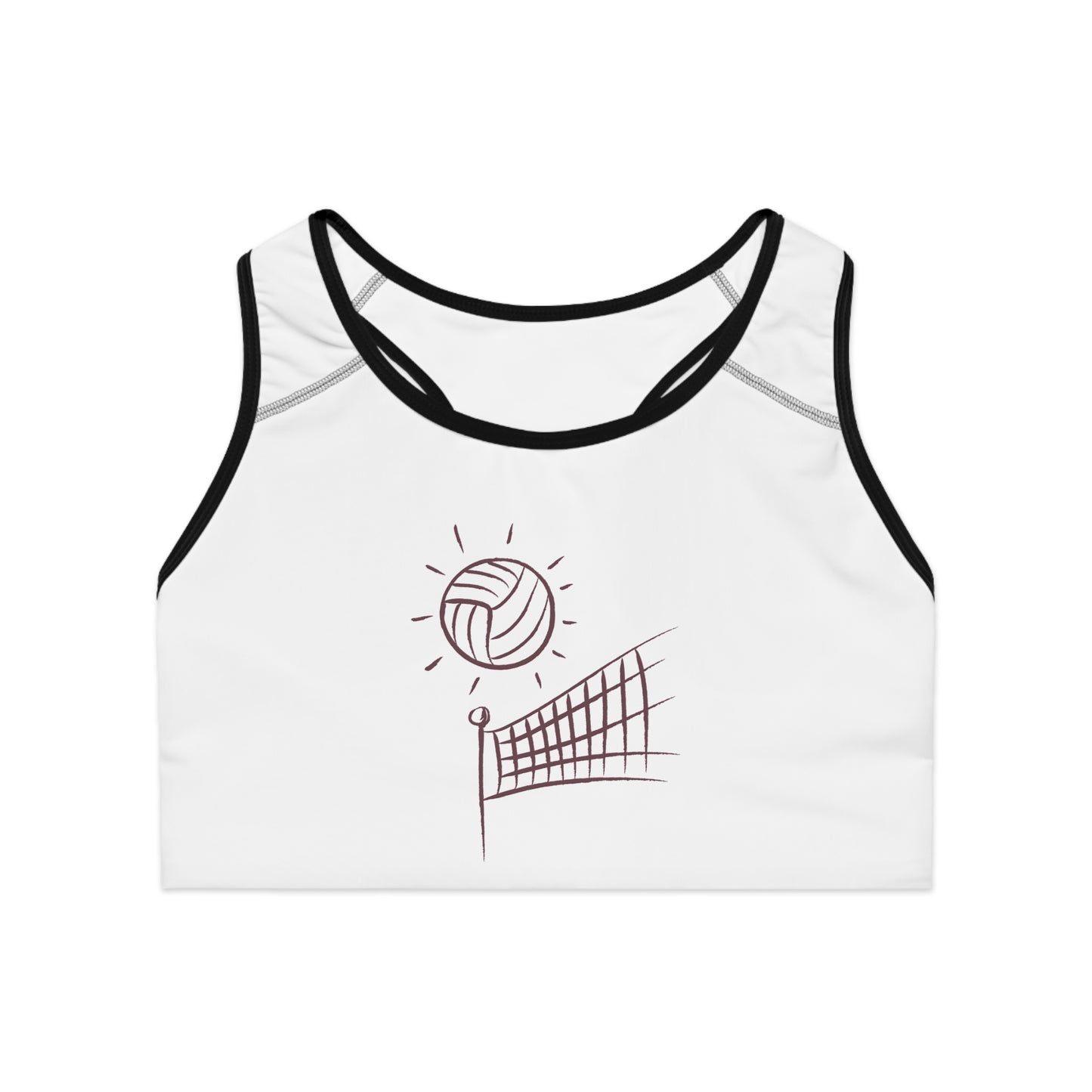 Sports Bra: Volleyball White