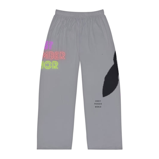 Men's Pajama Pants: Crazy Penguin World Logo Grey