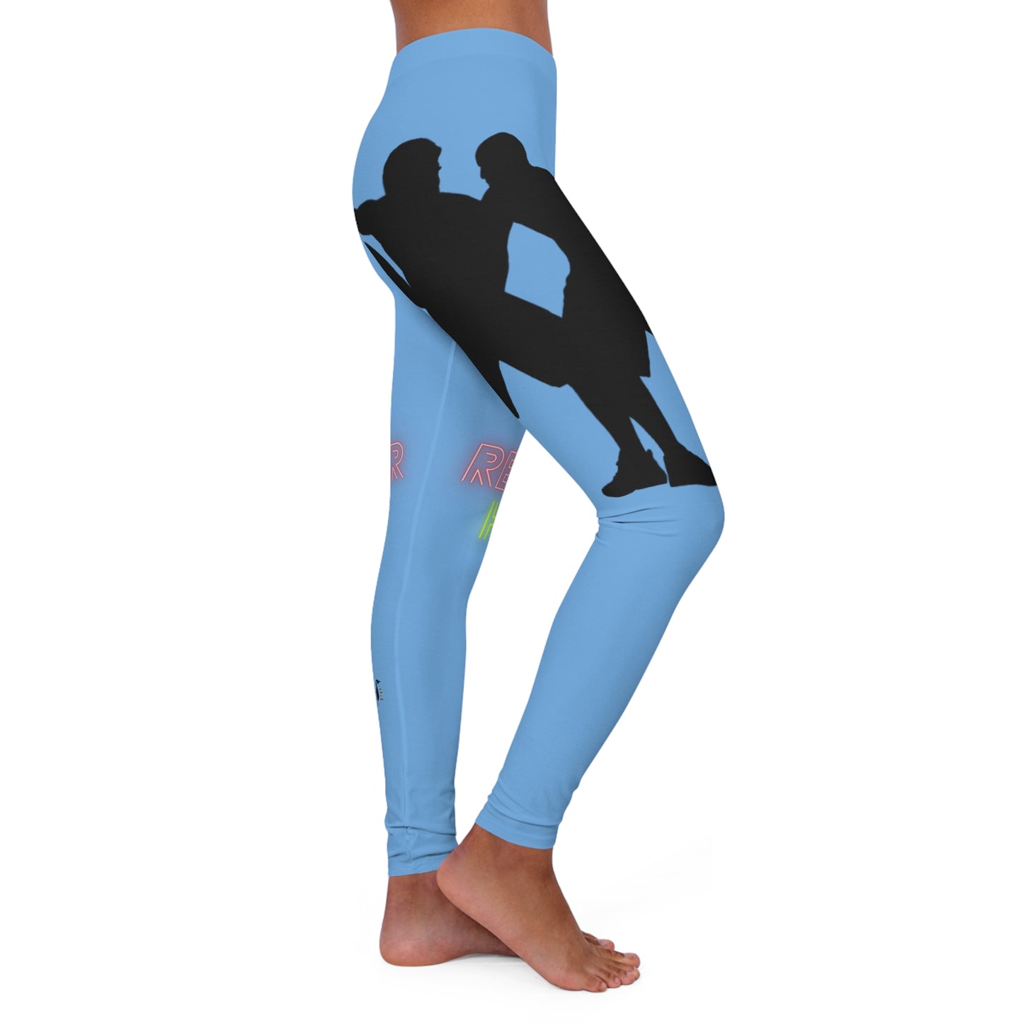 Women's Spandex Leggings: Basketball Lite Blue