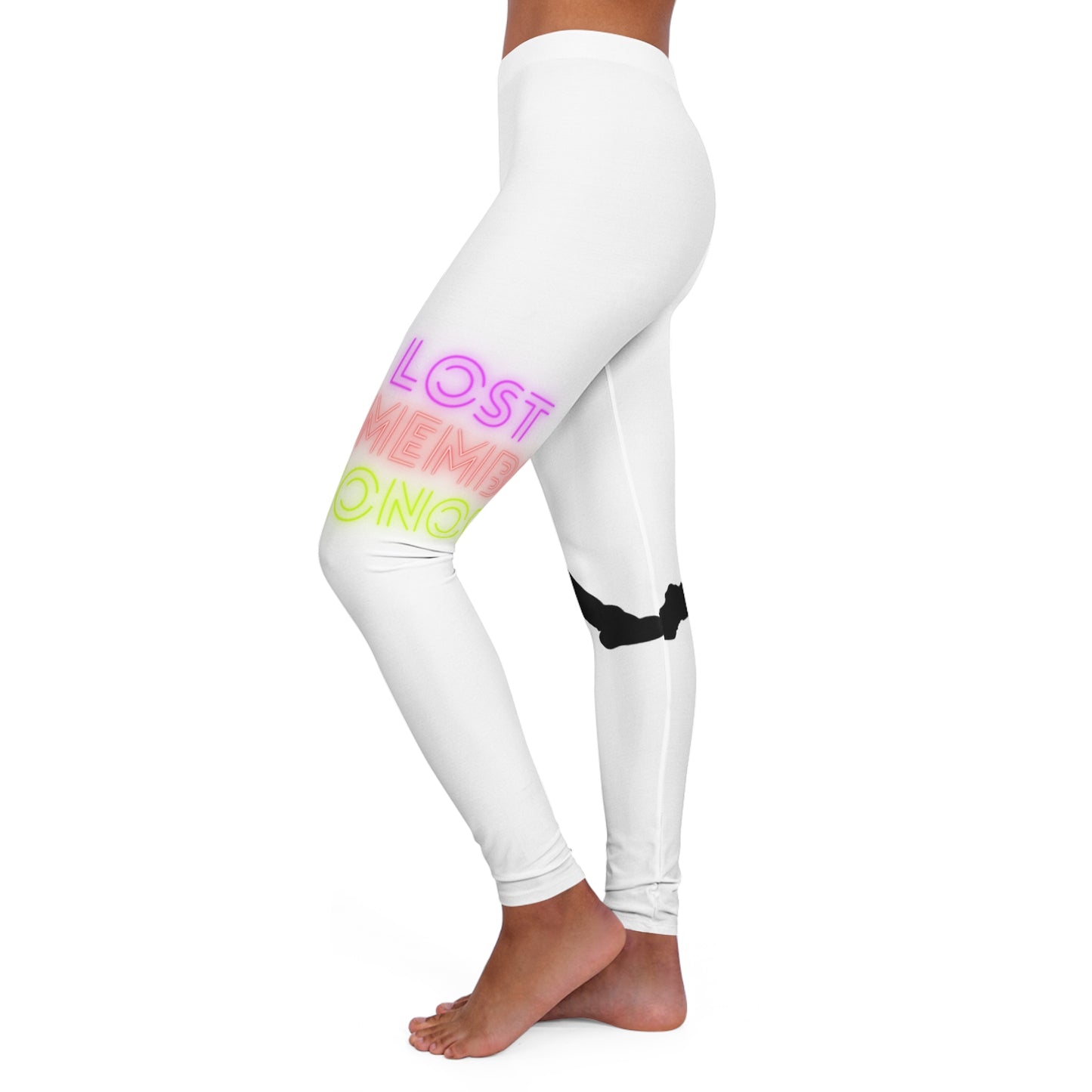 Women's Spandex Leggings: Baseball White