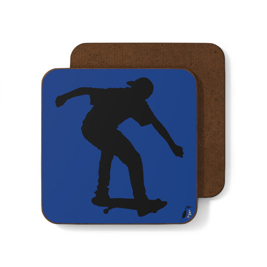 Hardboard Back Coaster: Skateboarding Dark Blue