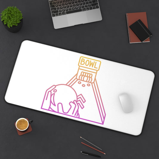 Desk Mat: Bowling White