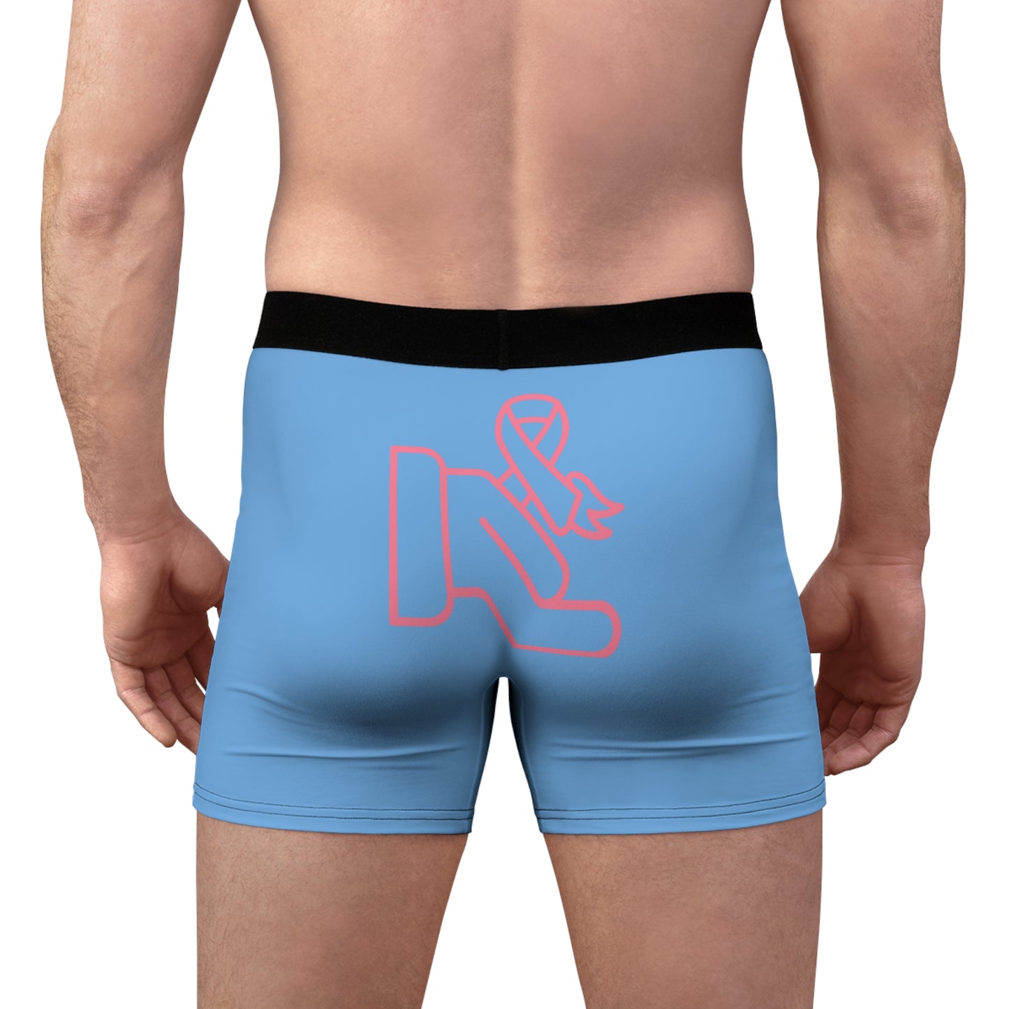 Men's Boxer Briefs: Fight Cancer Lite Blue