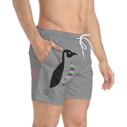 Swim Trunks: Crazy Penguin World Logo Grey