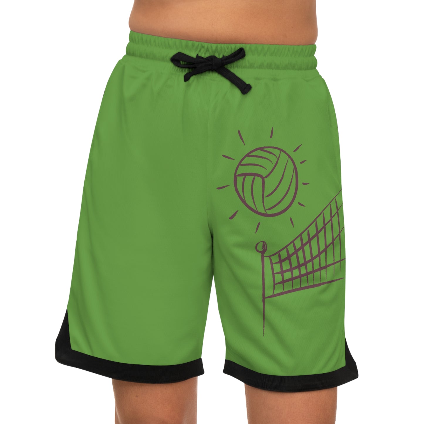 Basketball Rib Shorts: Volleyball Green