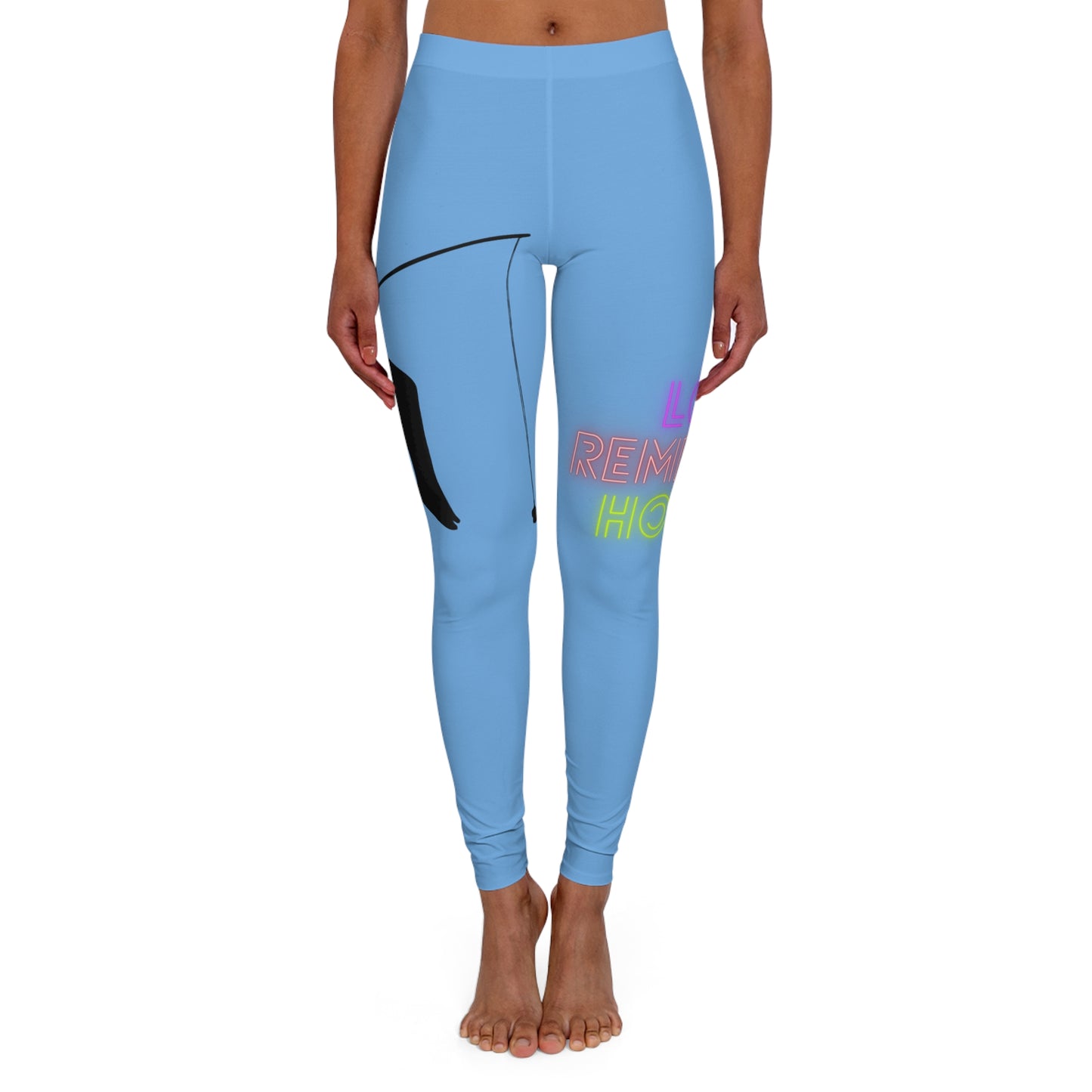 Women's Spandex Leggings: Fishing Lite Blue