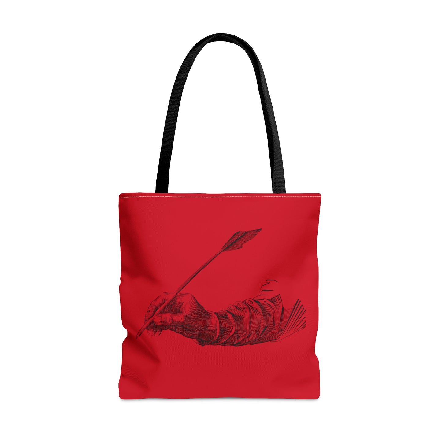 Tote Bag: Writing Dark Red