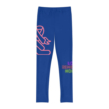 Youth Full-Length Leggings: Fight Cancer Dark Blue