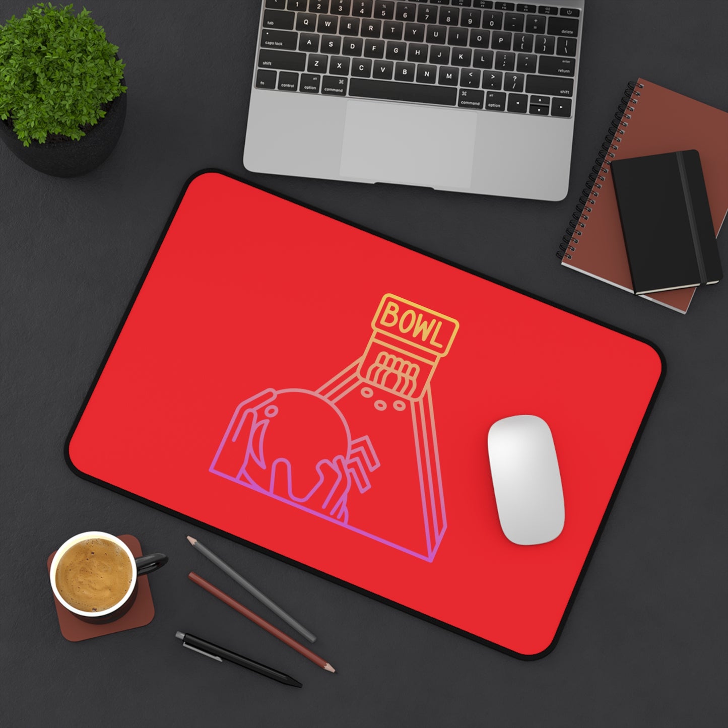 Desk Mat: Bowling Red